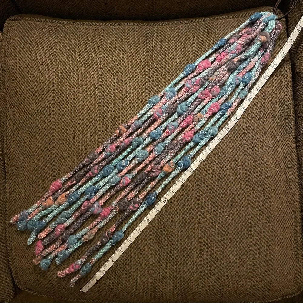 Hair Fall Ponytail 26”, Blue & Pink